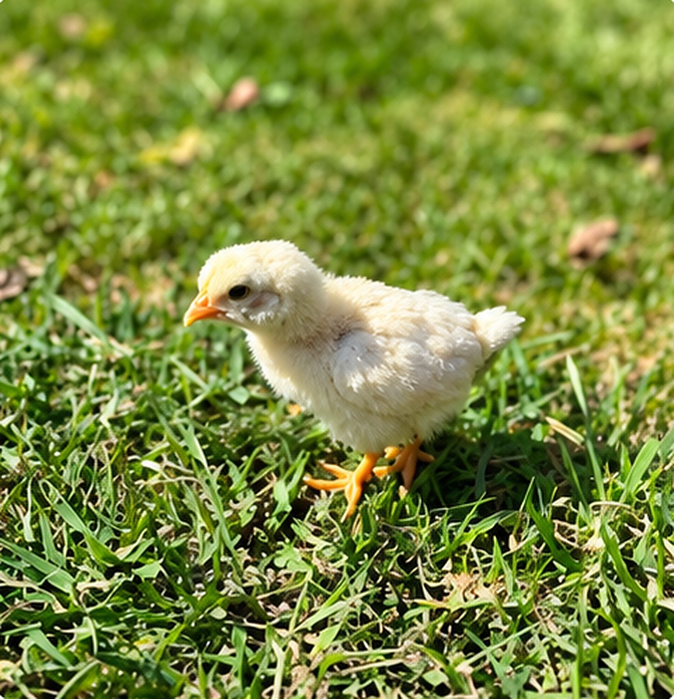Hatchables chick exploring the grass